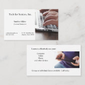 Senior-Handy mit Notebook-Tastatur Visitenkarte (Vorne/Hinten)