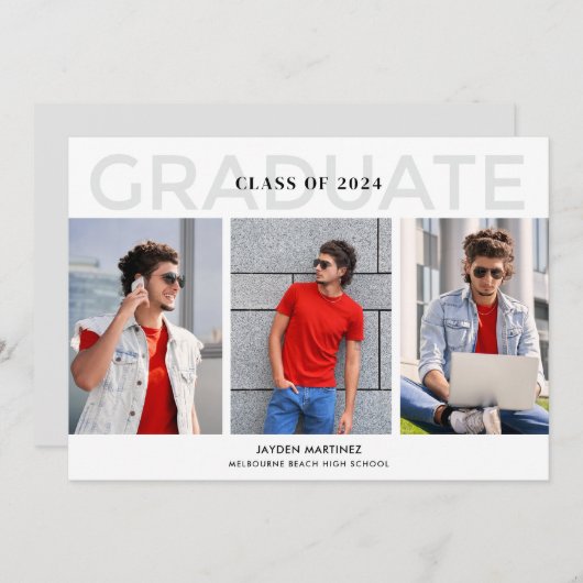 Senior High School Abschluss Foto Party Einladung (Vorne/Hinten)