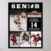 Senior Hockey Player Name Number 5 Photo Collage Poster (Vorne)