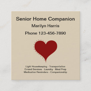 Senior Home Begleiter Quadratische Visitenkarte