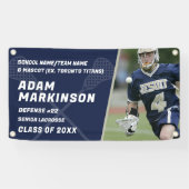 Senior Lacrosse Blue and Gold Outdoor Banner (Horizontal)