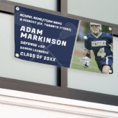 Senior Lacrosse Blue and Gold Outdoor Banner (Äußeres Gebäude)