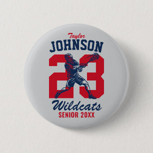 Senior-Lacrosse-Team High School Sports Spieler Button