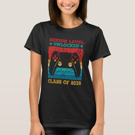 Senior Level Unlocked Class Of 2035 T-Shirt (Vorderseite)