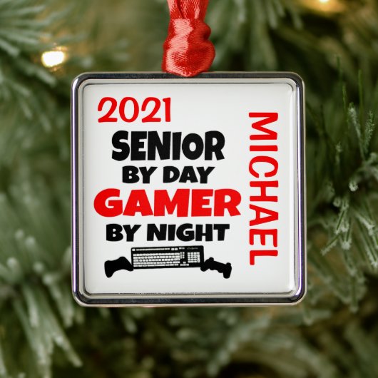 Senior Lieben spielen Videospiele CUSTOM Ornament Aus Metall (Baum)