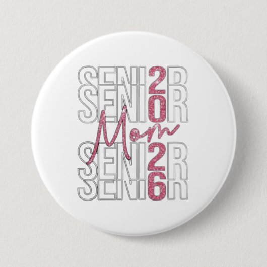 ✨ Senior Mama 2026 Glitzer Design Button (Vorderseite)