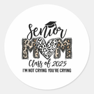 Senior Mama CL of 2025 Senior Mama 2025 Leopard Gr Runder Aufkleber