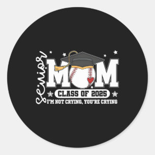 Senior Mama Cl von 2025 Baseball Funny Mama Gradua Runder Aufkleber