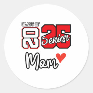 Senior Mama Cl von 2025 Proud Mama of Graduate Hea Runder Aufkleber