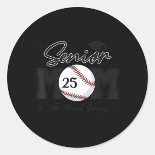 Senior Mama The Final Inning Baseball Cl von 2025 Runder Aufkleber