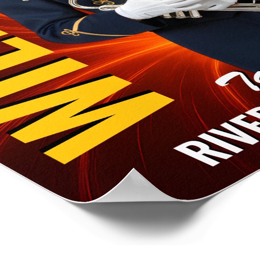 Senior Marching Band Custom Portrait Photo Sports Poster (Ecke)