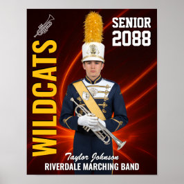 Senior Marching Band Custom Portrait Photo Sports Poster