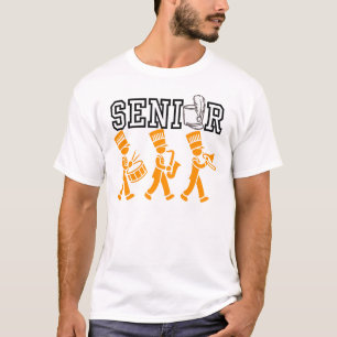 Senior-Marschband mit orangefarbener Silhouette T-Shirt