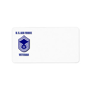 Senior Master Sergeant USAF Rücksendeetikett Adressaufkleber