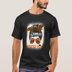 Senior Mom 2022 Basketball Senior Leopard Messy Bu T-Shirt