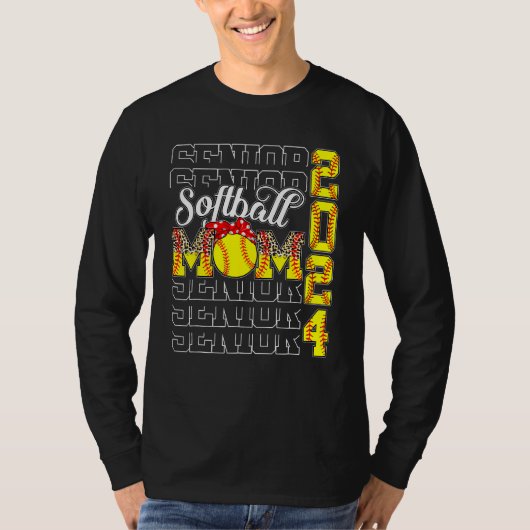 Senior Mom 2024 Softball Class Of 2024  Graduation T-Shirt (Vorderseite)