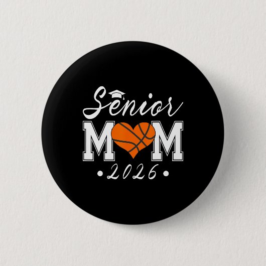 Senior Mom 2026 Cl Of 2026 Sketll Graduate Mother  Button (Vorderseite)