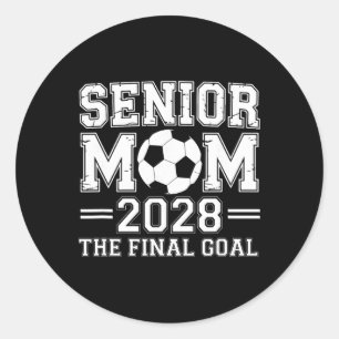 Senior Mom 2028 Das Endziel Fußball Runder Aufkleber