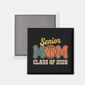 Senior Mom Basketball Cl Of 2026 Retro Back To Sch Magnet (Vorderseite/Rückseite)