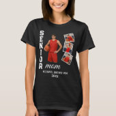 Senior Mom Basketball Photo Collage Custom Name T-Shirt (Vorderseite)