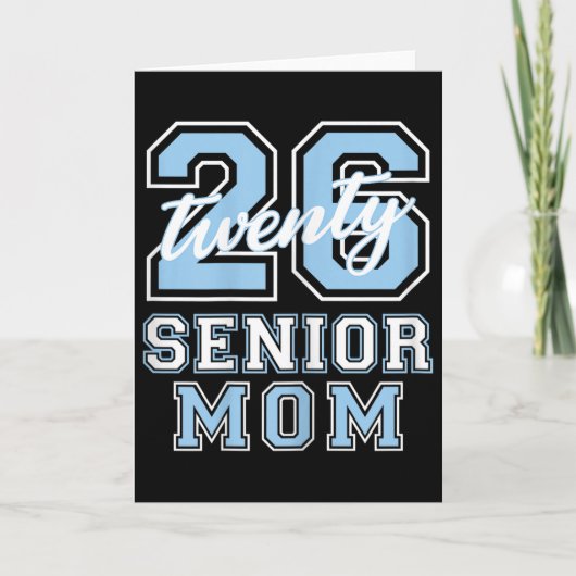 Senior Mom Cl Of 2026 Graduation Pale Blue Letters Karte (Vorderseite)