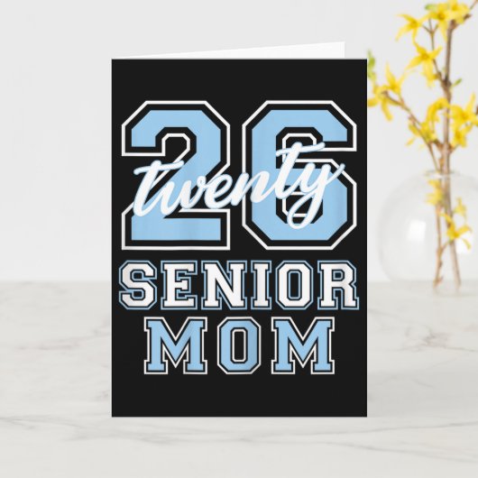 Senior Mom Cl Of 2026 Graduation Pale Blue Letters Karte (Gelbe Blume)
