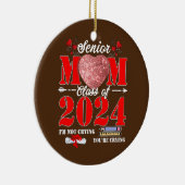 Senior Mom Of A Class 2024 Graduate Heart Keramik Ornament (Rechts)