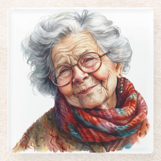 Senior Moments Glass Untersetzer (Vorderseite)