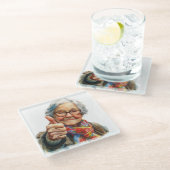 Senior Moments Glass Untersetzer (Schrägansicht)