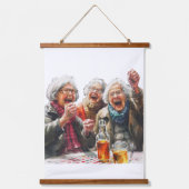 Senior Moments Wood Topped Wall Tapestes Wandteppich Mit Holzrahmen (Vorderseite)