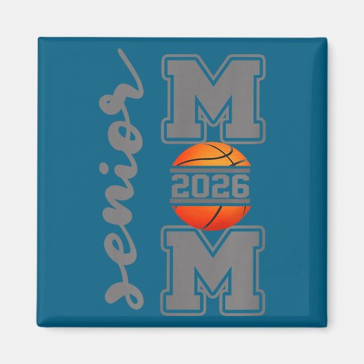 Senior-Mutter 2026 Basketball-Athlet stolzer Elter Magnet (Vorne)