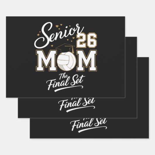 Senior-Mutter Abschlussklasse 2026 Volleyball Geschenkpapier Set (Set)