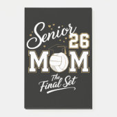 Senior-Mutter Abschlussklasse 2026 Volleyball Post-it Klebezettel (Vorderseite)