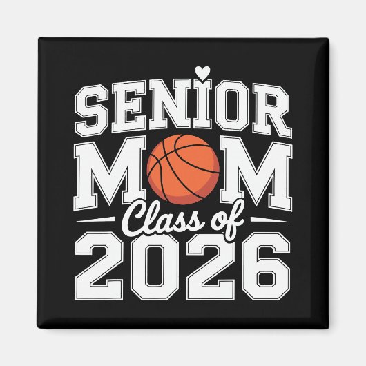 Senior-Mutter Cl von 2026 Süße Basketball-Mutter A Magnet (Vorne)