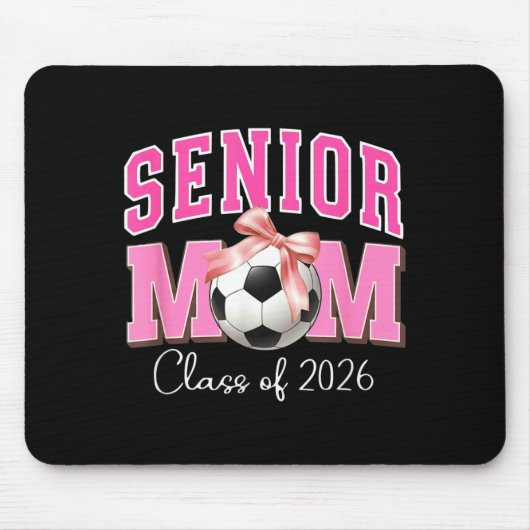 Senior-Mutter Klasse 2026 Fußball rosa Schleife De Mousepad (Vorne)