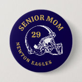 Senior-Mutter Vintage-Fußballhelm individuell gest Button (Vorderseite)