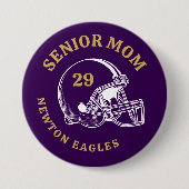 Senior-Mutter Vintage-Fußballhelm individuell gest Button (Vorderseite)