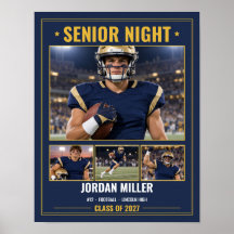 Senior Night Footballspieler-Foto-Collage