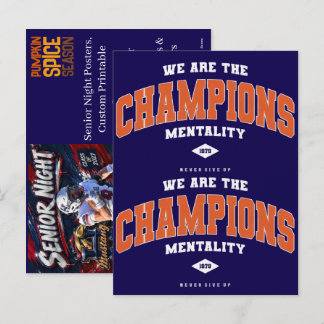 Senior Night Plakate – Benutzerdefinierte druckbar Feiertagspostkarte