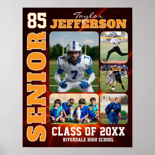 Senior Night Sports Team Custom Photo Collage Poster (Vorne)