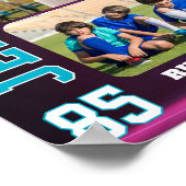 Senior Night Sports Team Player Photo Collage Poster (Ecke)