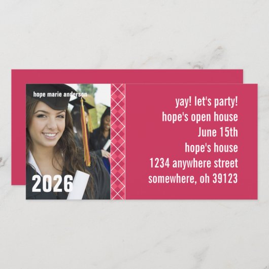 Senior Pictures Open House Abschluss Foto (Vorne/Hinten)