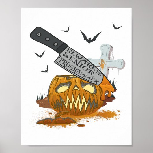 Senior Programmer Funny Halloween Party Poster (Vorne)