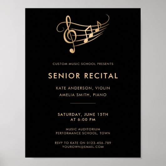 Senior Recital Music Concert Template Poster (Vorne)