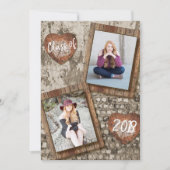 Senior Rustic Foto Abschluss Einladung (Vorderseite)