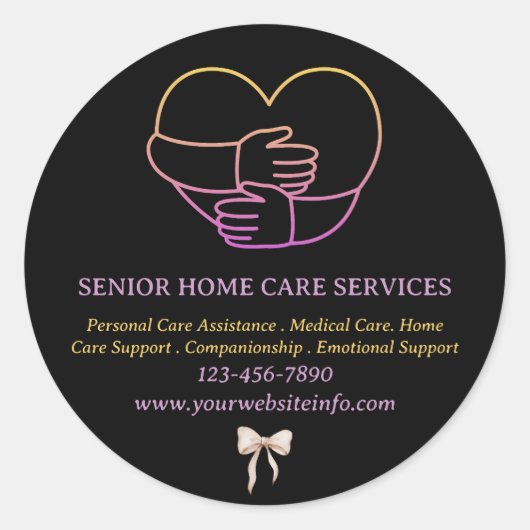 Senior Senior oder Zuhause Care Giver Runder Aufkleber (Vorderseite)