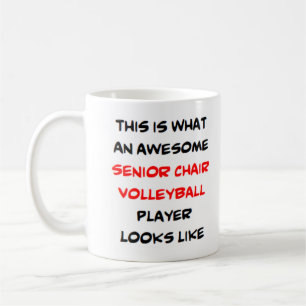 Senior Sessel Volleyball-Spieler, phantastisch Kaffeetasse