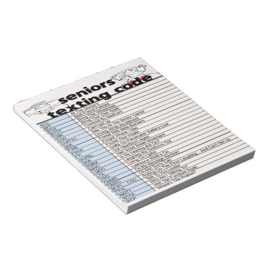 Senior-Sims-Code Notizblock (angewinkelt)