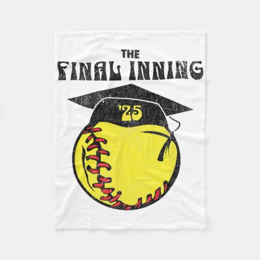 Senior Softll 2025 Das letzte Inning Distressed Gr Fleecedecke (Vorderseite)
