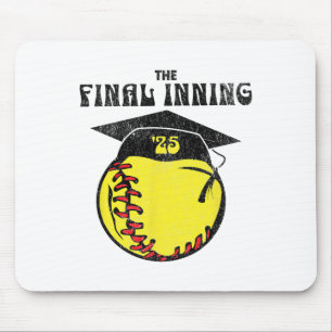 Senior Softll 2025 The Final Inning Distressed Gra Mousepad